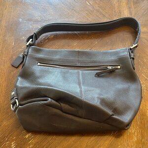 Coach Pebbled Leather Shoulder Bag with Blush Interior